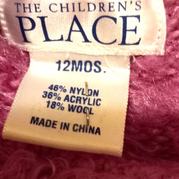 The childrens place 12 Months Sweater pink wool blend baby toddler - Picture 2 of 3